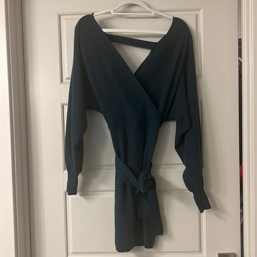 Classy Green Sweater mini dress